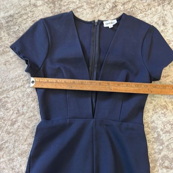 Superdown Elegant Blue V-Neck Outfit romper - Picture 6 of 10